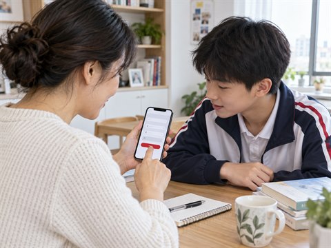 提交咨询，留下学生阶段与联系方式的场景示意