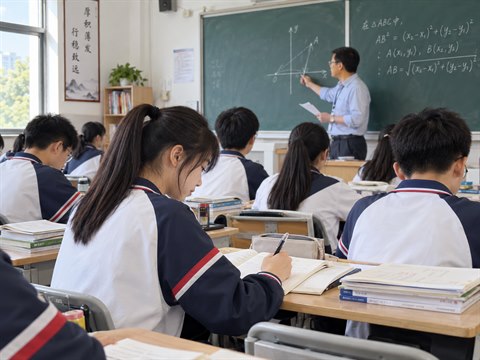 正式就读，分班定向攻坚，全力冲刺高考的场景示意